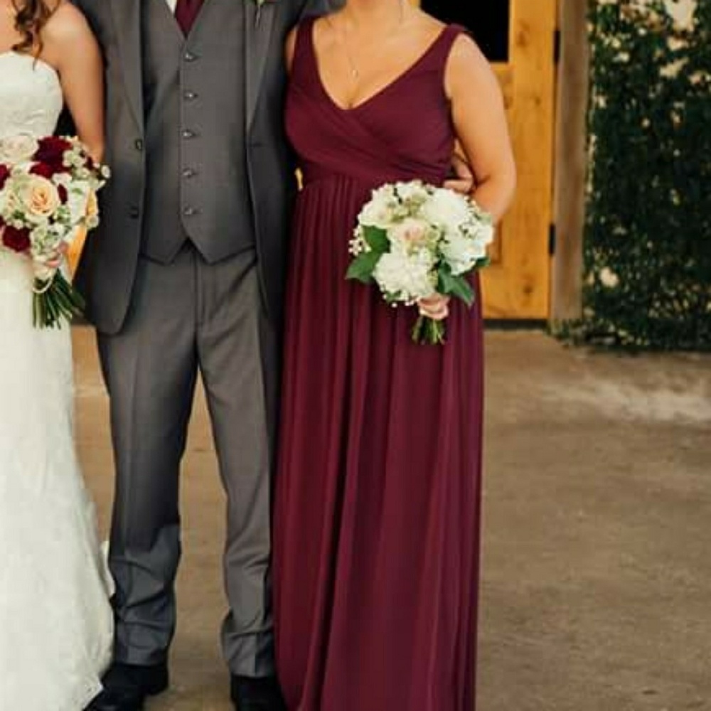Bridesmaids dress with cowl